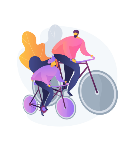 Illustrazione di ciclisti